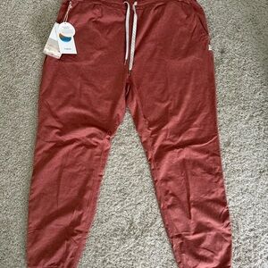 New Vuori Cinnamon Rust Red Drawstring Joggers